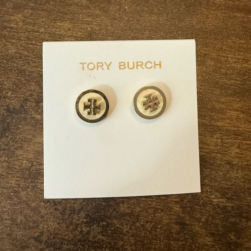 Tory Burch logo stud earrings